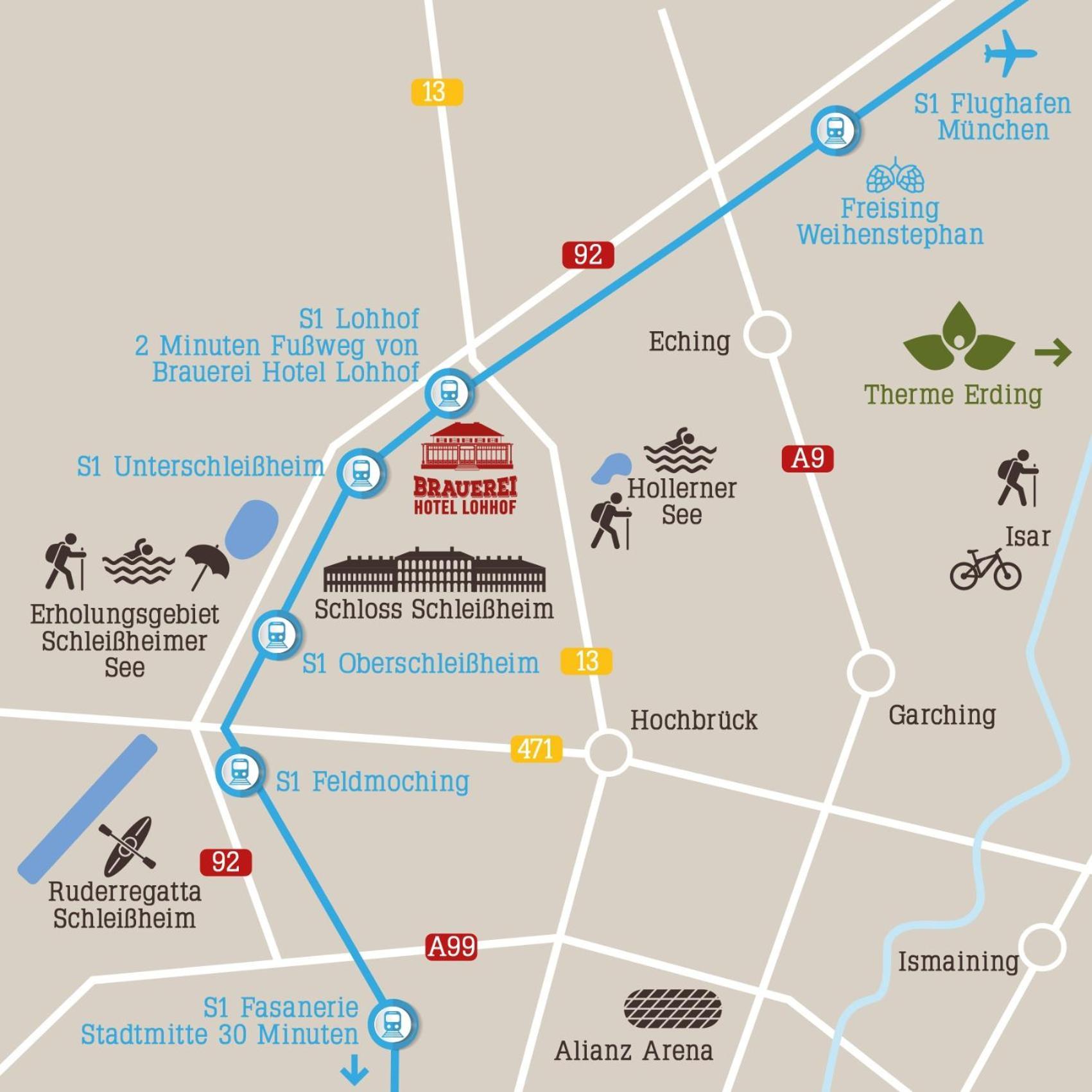 Brauerei Gasthaus Lohhof Im Muenchner Norden, Direkt An Der S1, Naehe Vom Flughafen, Zentrum, A92, Allianz Arena, Ruderregatta Und Schiessanlage G- Hochbrueck Entfernt, Internationale Kueche Unterschleißheim Exterior foto